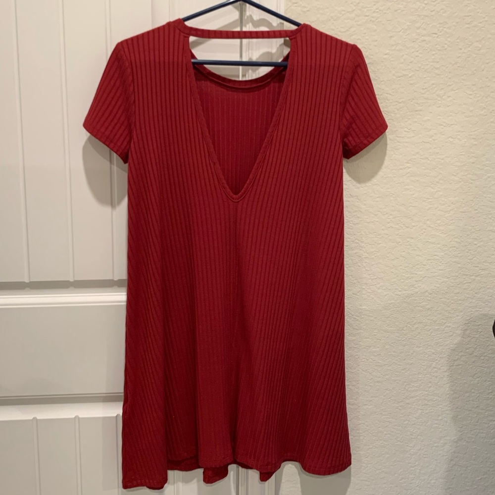 Maroon dress (darker in person)